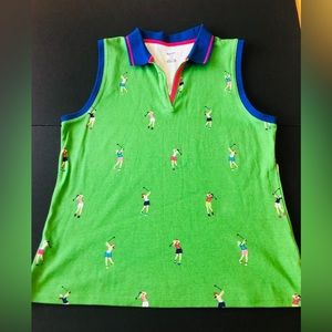 Rafaella Weekend Sleveless Collared Golf Shirt Top Size L